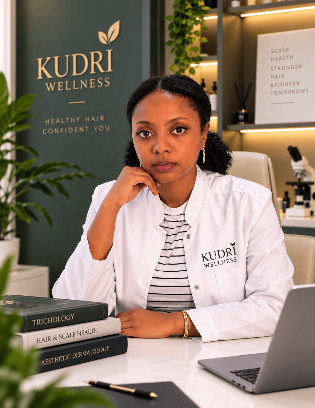 Dr. Fatima Umar, Trichologist at Kudri Wellness in Abuja